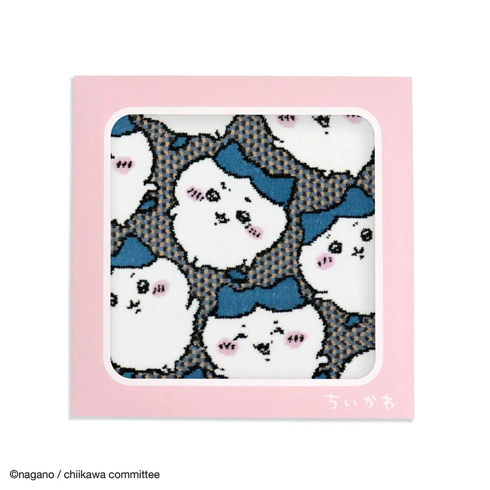 ちいかわ シェニール織タオルハンカチ（ハチワレいっぱい ブルー） - Image 3