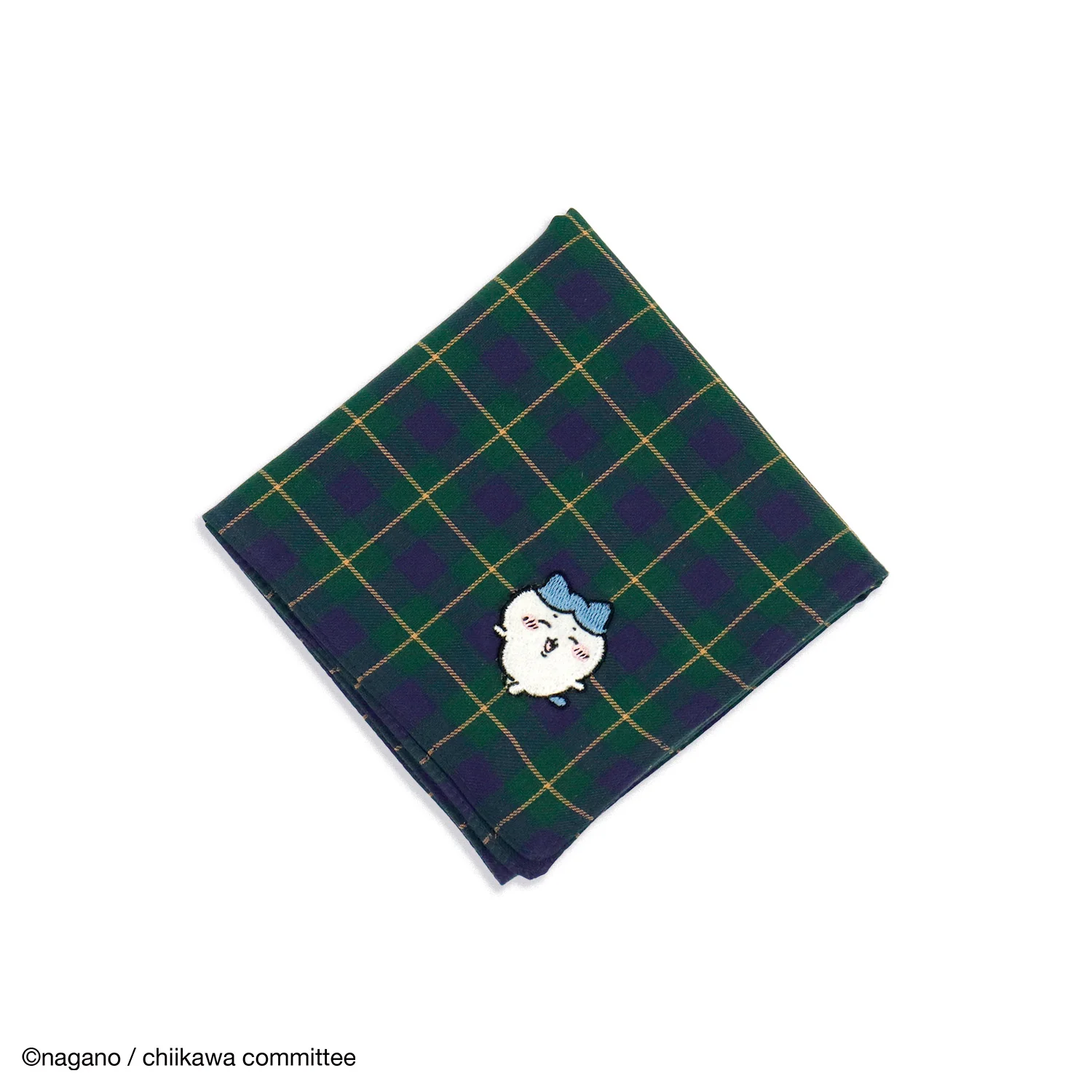 ちいかわ 布帛ハンカチ（タータンチェックA グリーン） - Image 2