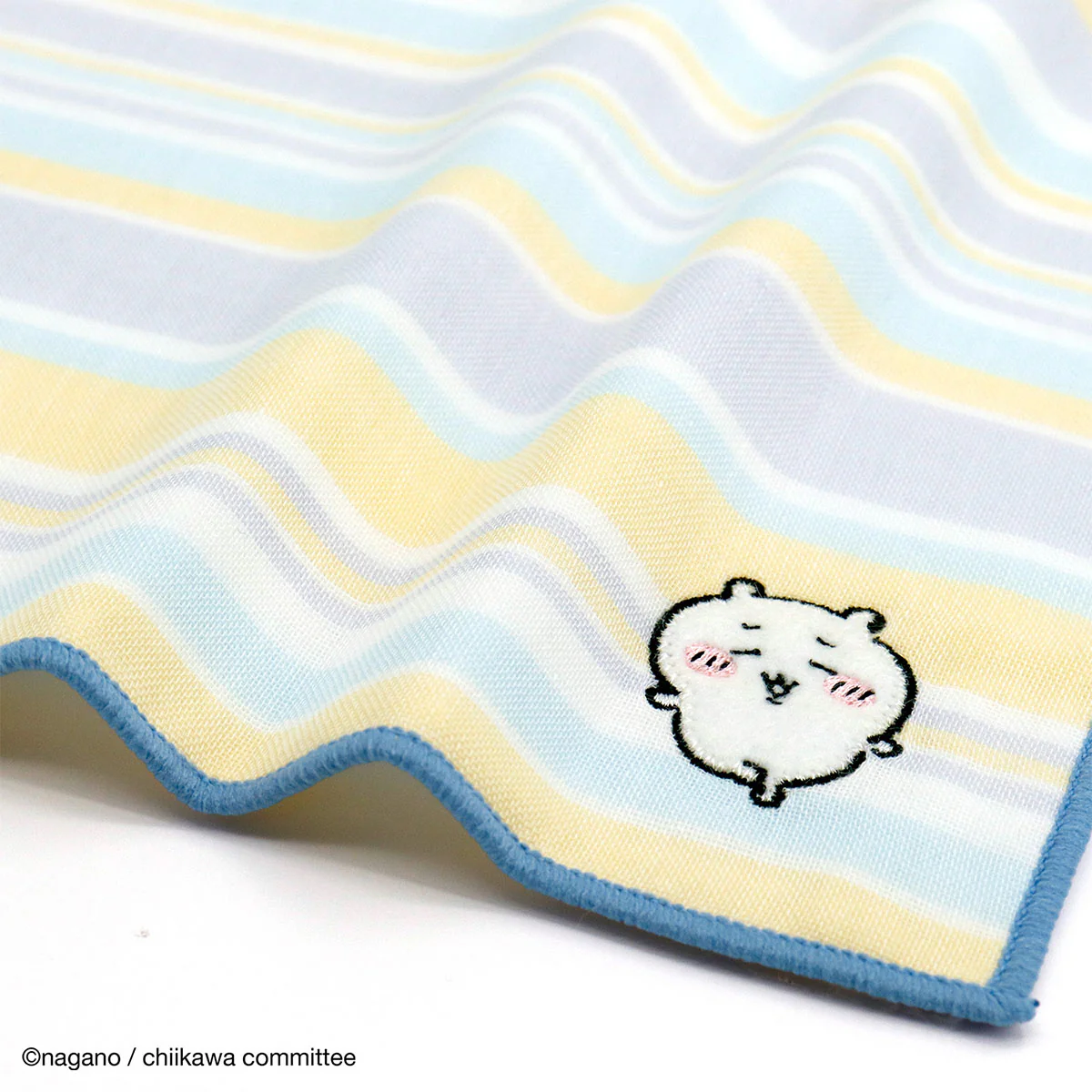 ちいかわ 8重ガーゼタオルハンカチ(ボーダー ブルー) - Image 2