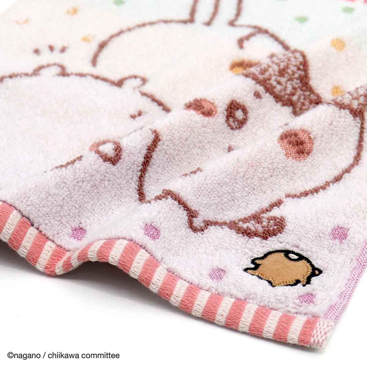 ちいかわ タオルハンカチ（ともだち ピンク） - Image 2