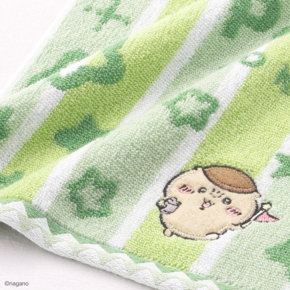ちいかわ ちいかわパーク ストライプ ミニタオルハンカチ（グリーン） - Image 2