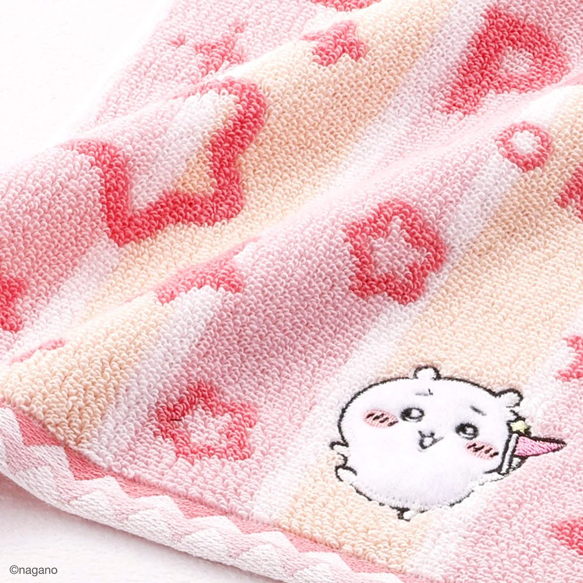 ちいかわ ちいかわパーク ストライプ ミニタオルハンカチ（ピンク） - Image 2