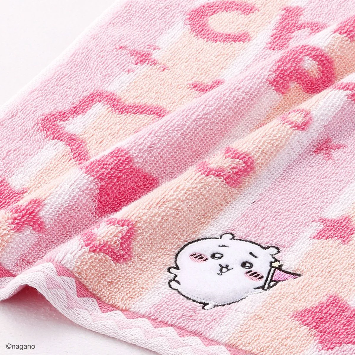 ちいかわ ちいかわパーク ストライプ フェイスタオル(ピンク) - Image 2