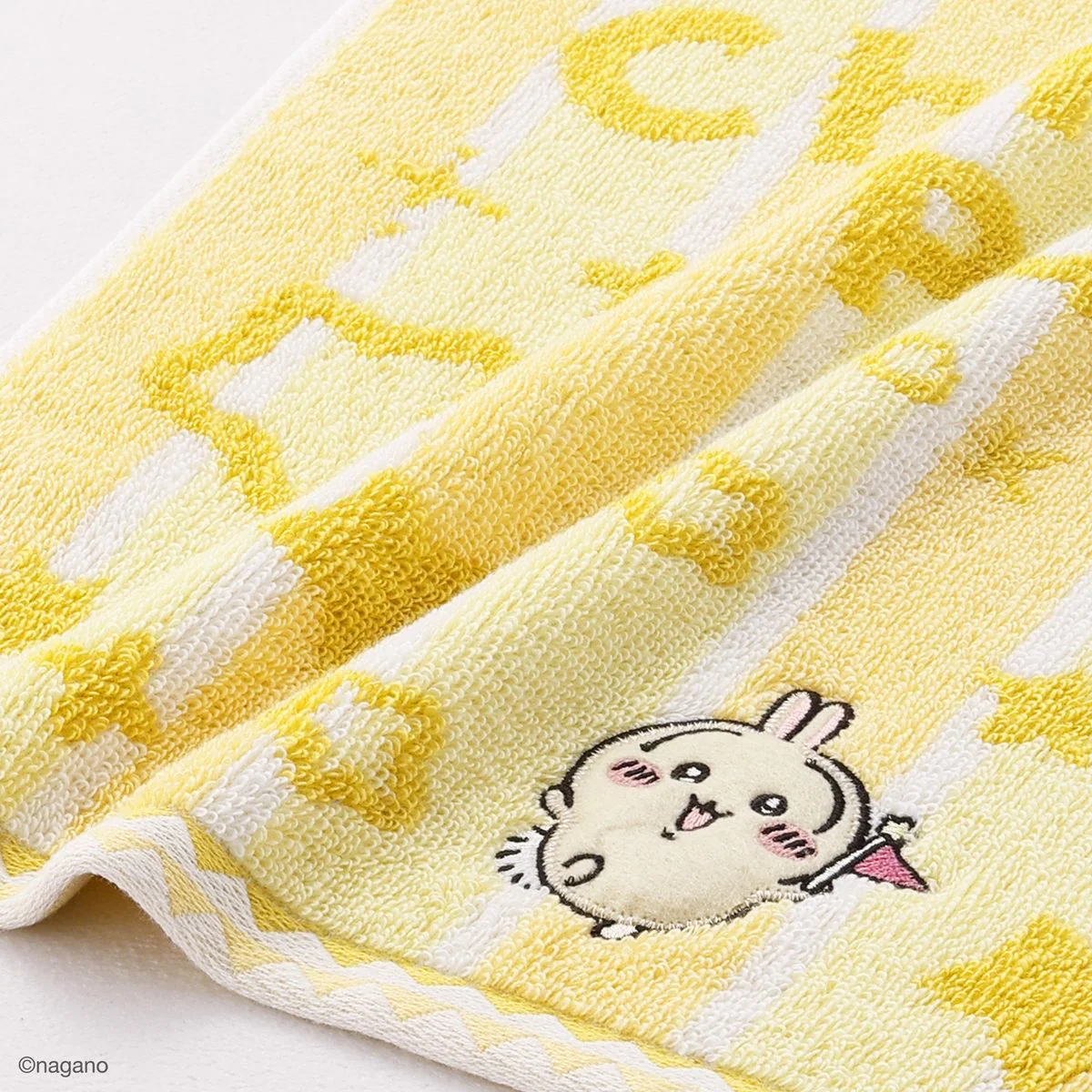 ちいかわ ちいかわパーク ストライプ フェイスタオル（イエロー） - Image 2