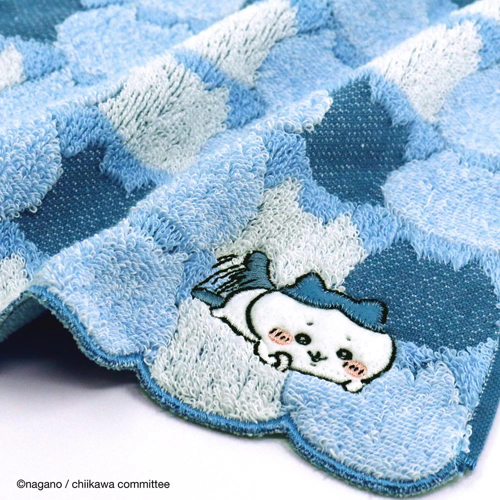 ちいかわ タオルハンカチ（おかお ブルー） - Image 2