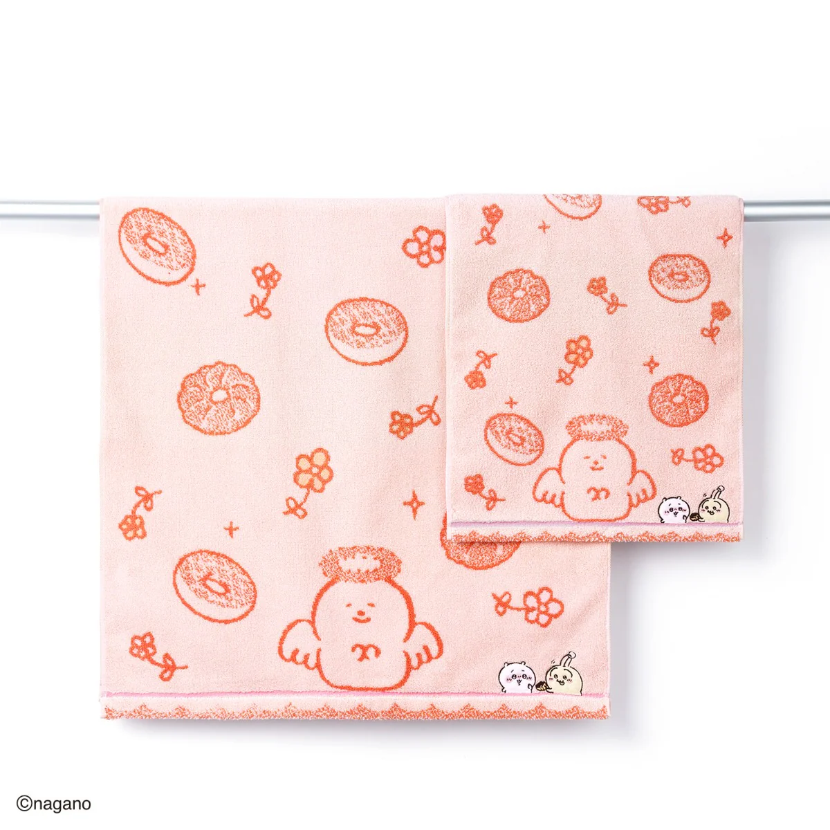 ちいかわ フェイスタオル(ドーナツ食べよ・ピンク) - Image 3