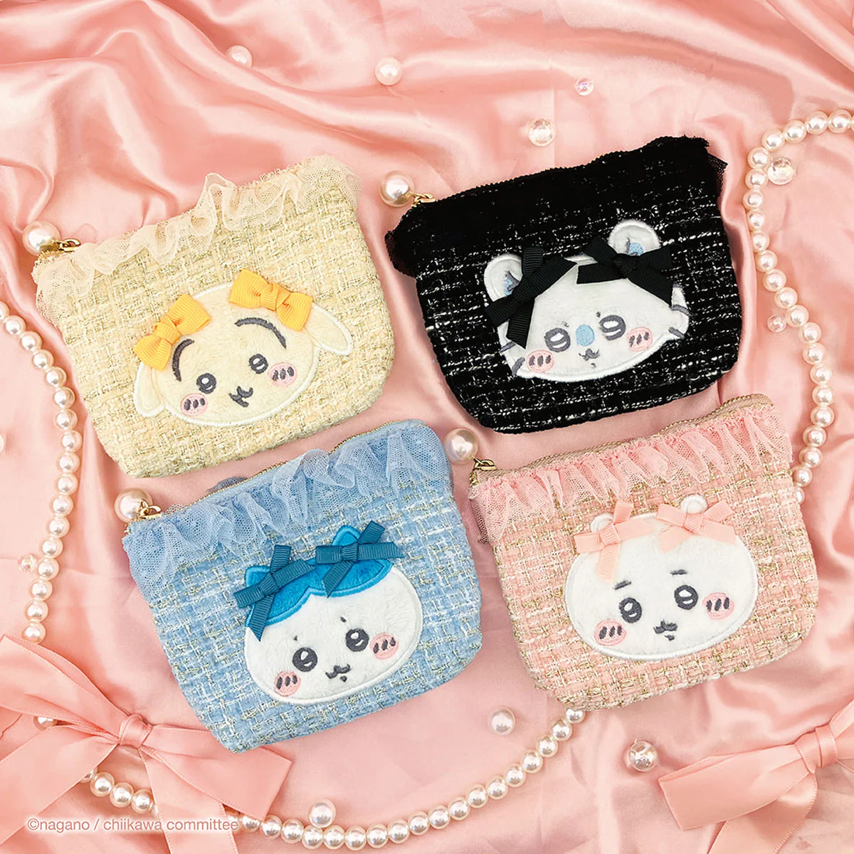 ちいかわ ツイードティッシュポーチ（うさぎリボン） - Image 2