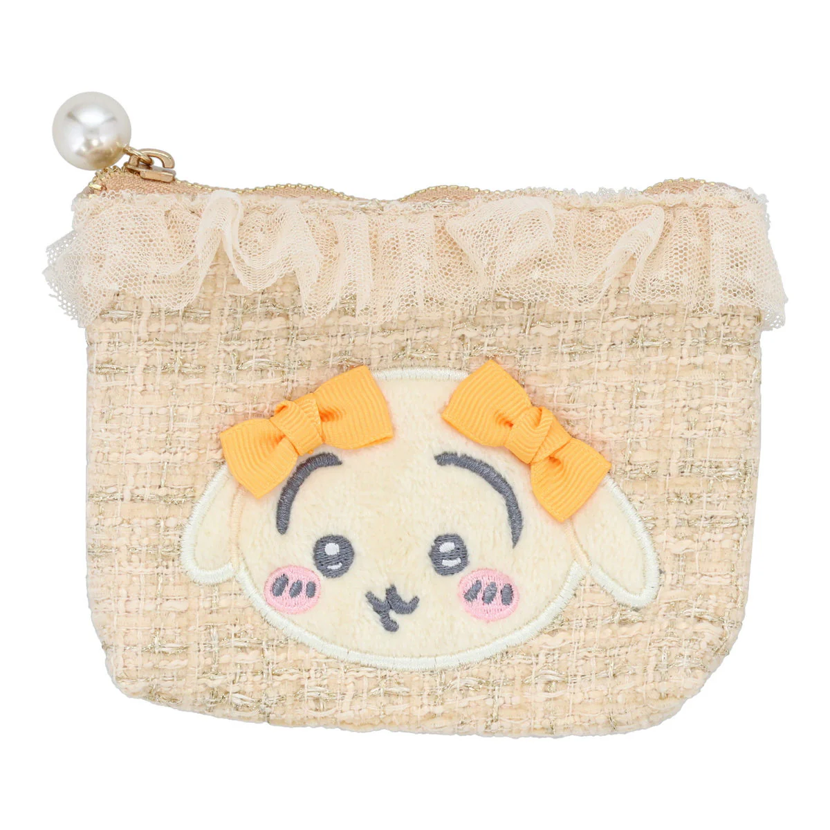 ちいかわ ツイードティッシュポーチ（うさぎリボン） - Image 3