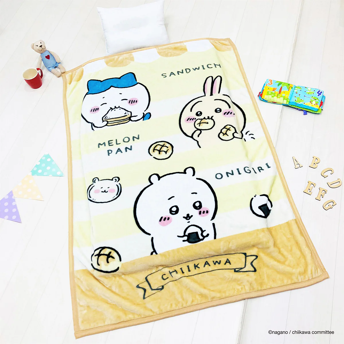 ちいかわ ジュニアサイズ毛布（おにぎりとパン） - Image 2