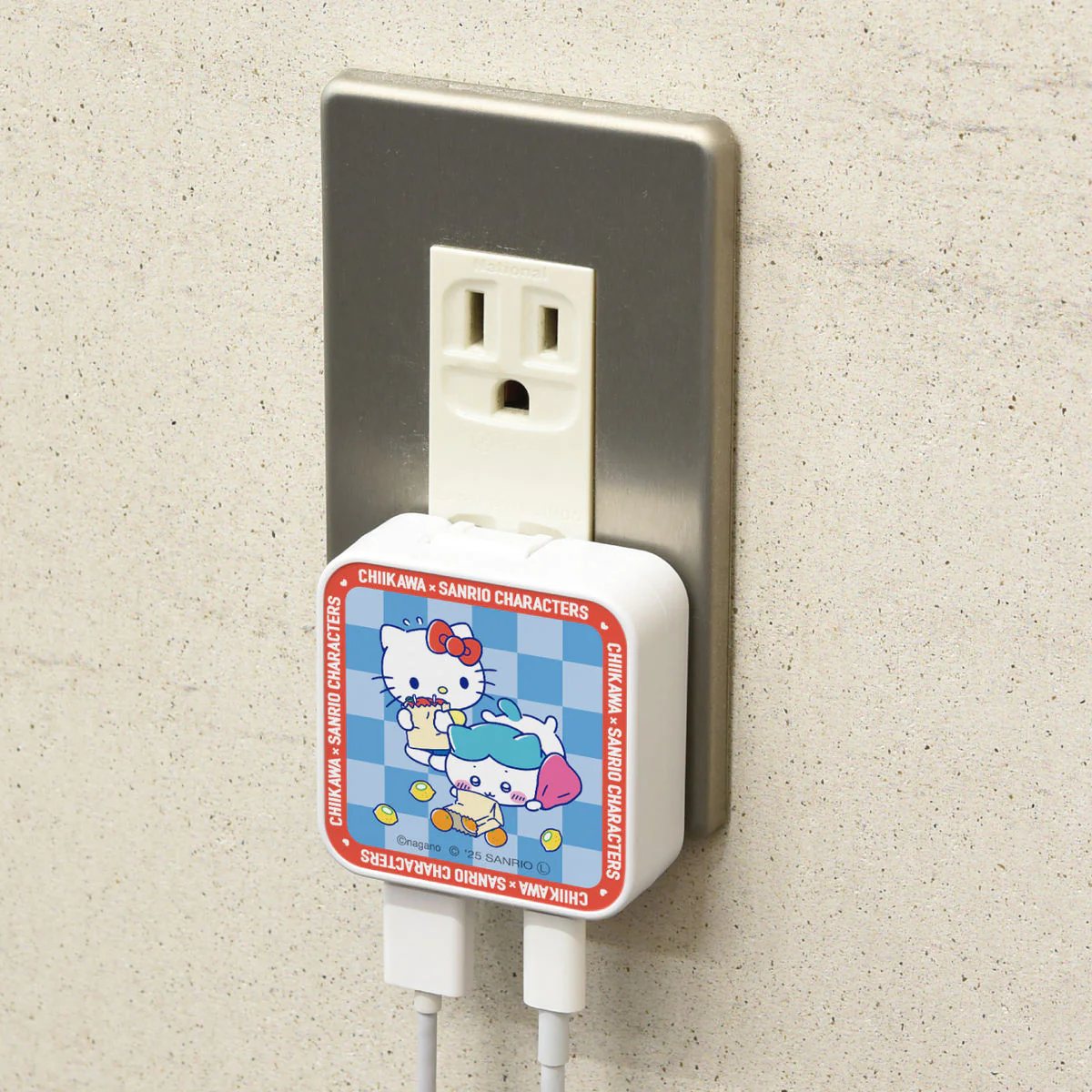 ちいかわ×サンリオキャラクターズ スーパーマーケットなUSB／USB Type-C ACアダプタ（ハチワレ＆ハローキティ） - Image 2