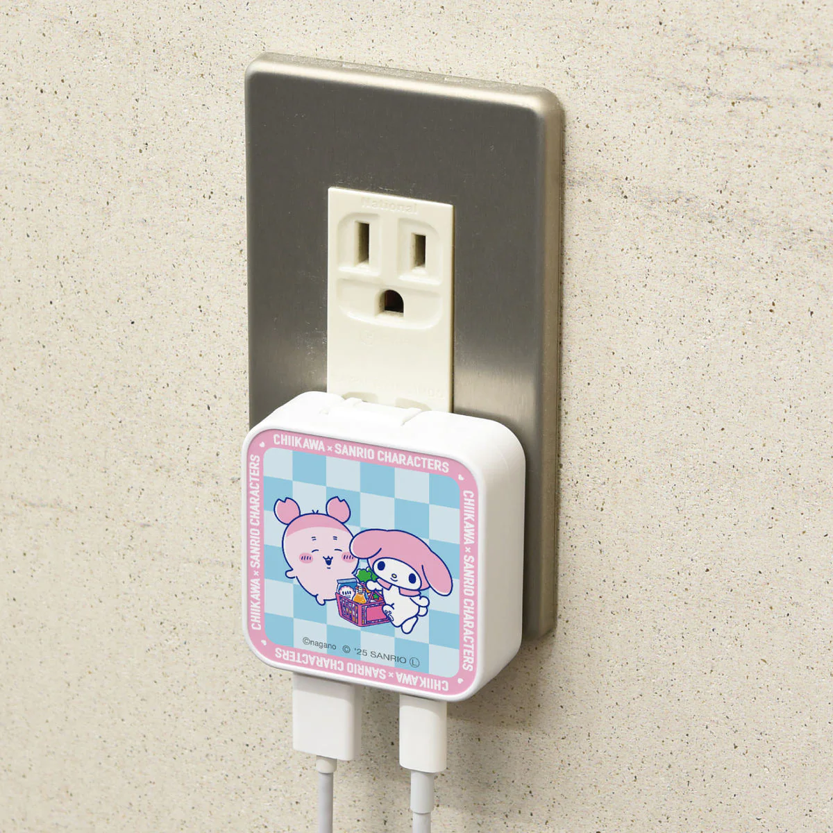 ちいかわ×サンリオキャラクターズ スーパーマーケットなUSB/USB Type-C ACアダプタ(古本屋&マイメロディ) - Image 2