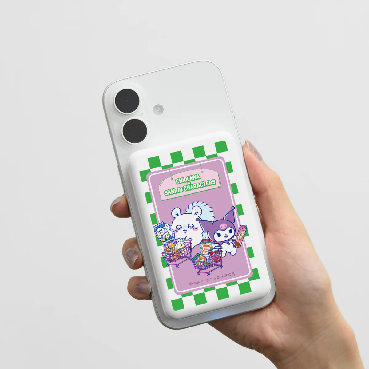 ちいかわ×サンリオキャラクターズ スーパーマーケットなMagSafe対応 ワイヤレスリチウム充電器 5000mAh（モモンガ＆クロミ） - Image 2