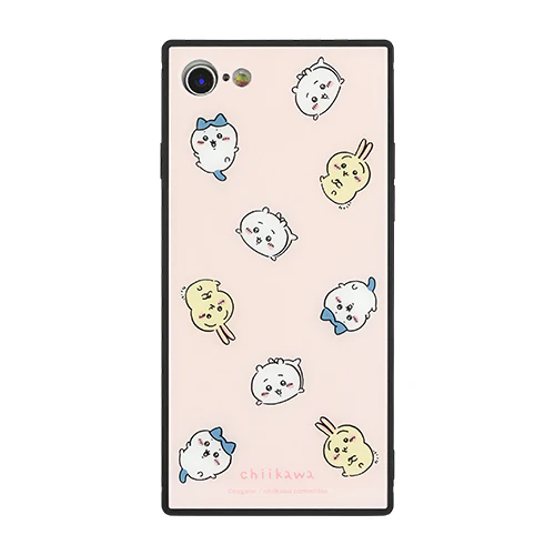 ちいかわ スクエアガラスケース(総柄) iPhone SE(第3世代/第2世代)/8/7対応