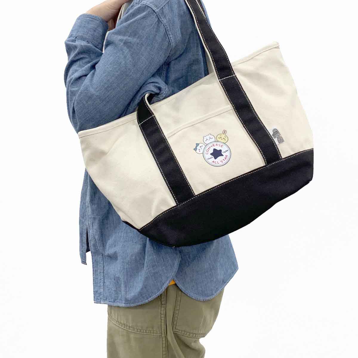 ちいかわ×コンバース キャンバストートバッグM（ブラック） - Image 7