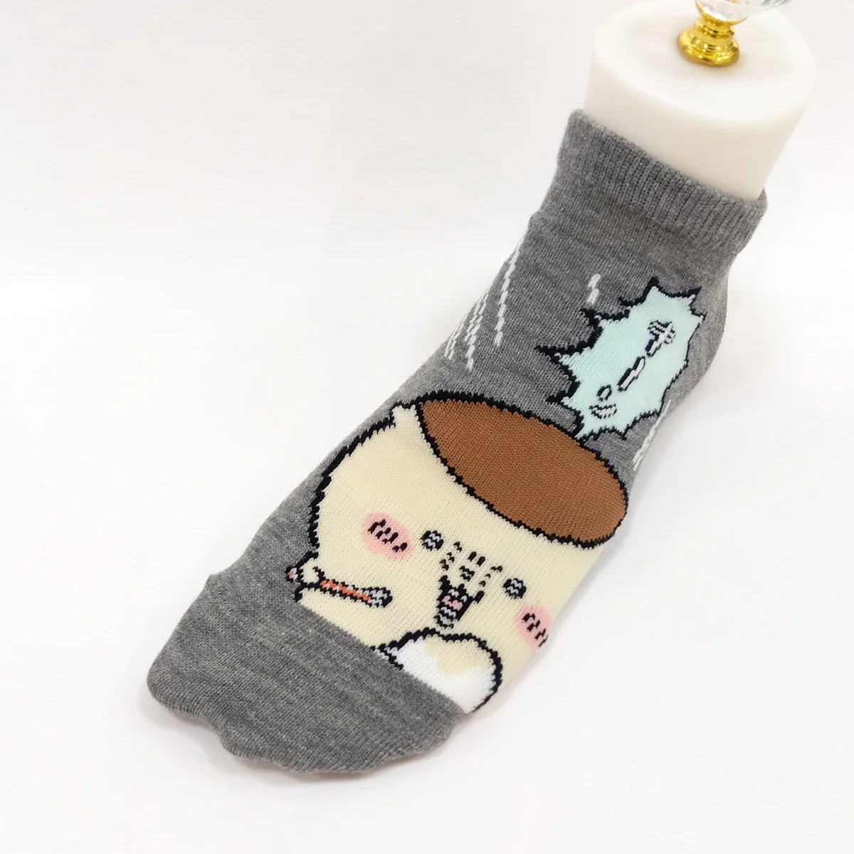ちいかわ スニーカー丈ソックス（くりまんじゅうかき氷 グレー） レディース用 - Image 4