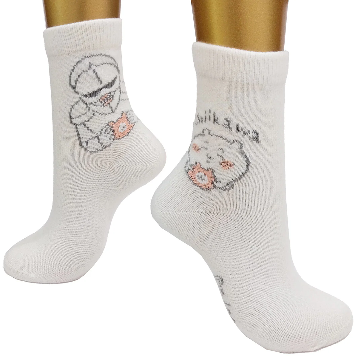 ちいかわ ルームソックス 2Pセット（ちいかわ オフホワイト・ピンク） レディース用 - Image 6