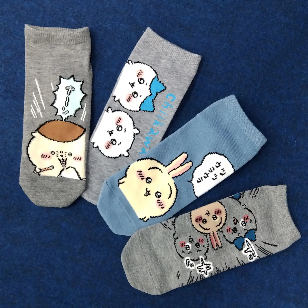 ちいかわ スニーカー丈ソックス（くりまんじゅうかき氷 グレー） メンズ用 - Image 2