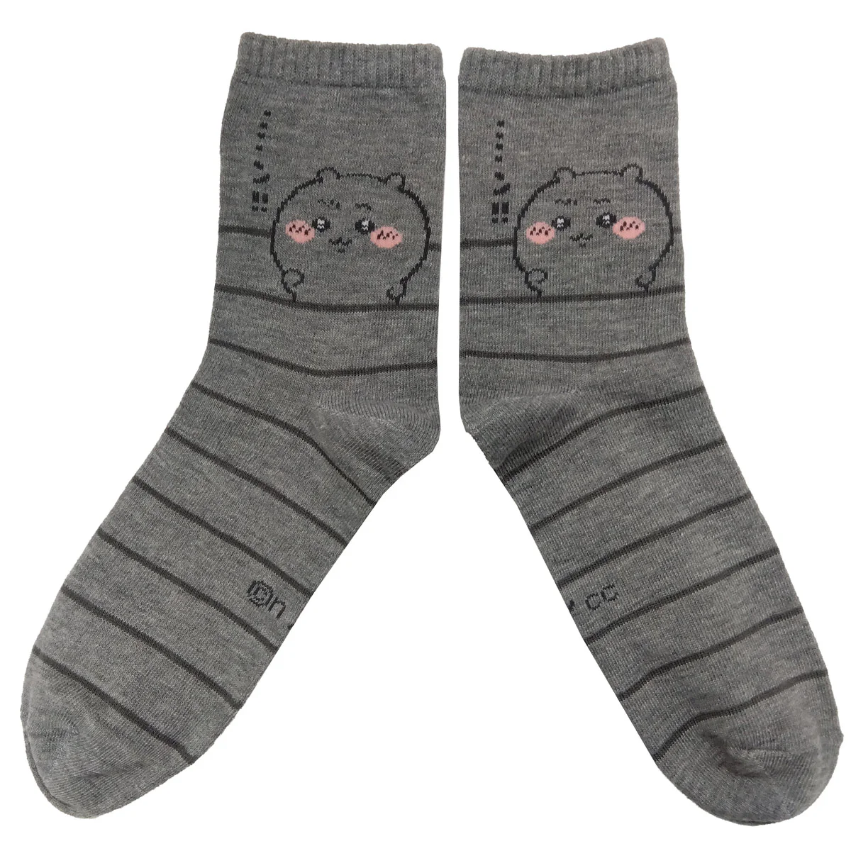 ちいかわ クルーソックス（ちいかわ決意 グレー） メンズ用 - Image 3