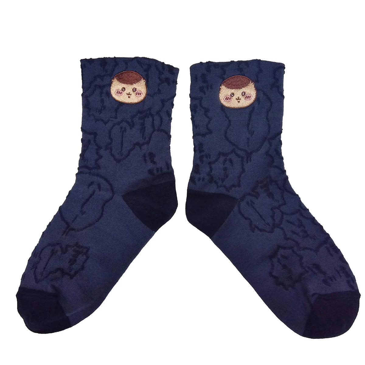 ちいかわ フロート刺繍クルーソックス（くりまんじゅう ネイビー） レディース用 - Image 3