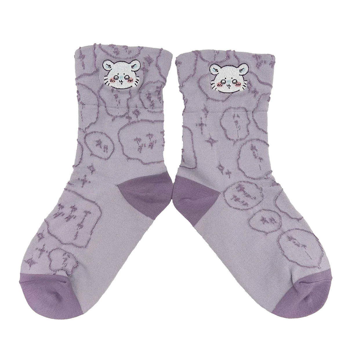 ちいかわ フロート刺繍クルーソックス(モモンガ パープル) レディース用 - Image 3