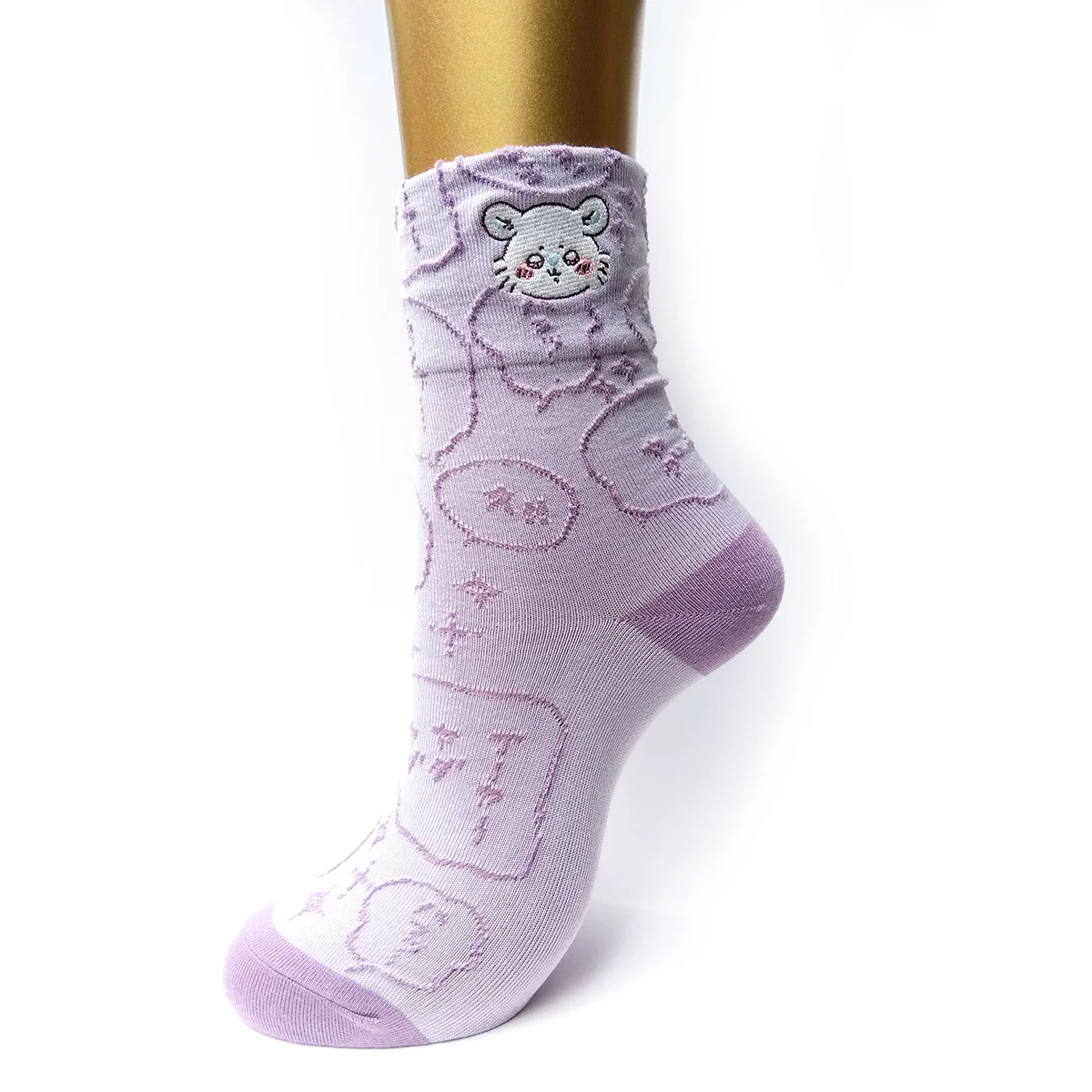 ちいかわ フロート刺繍クルーソックス(モモンガ パープル) レディース用 - Image 4