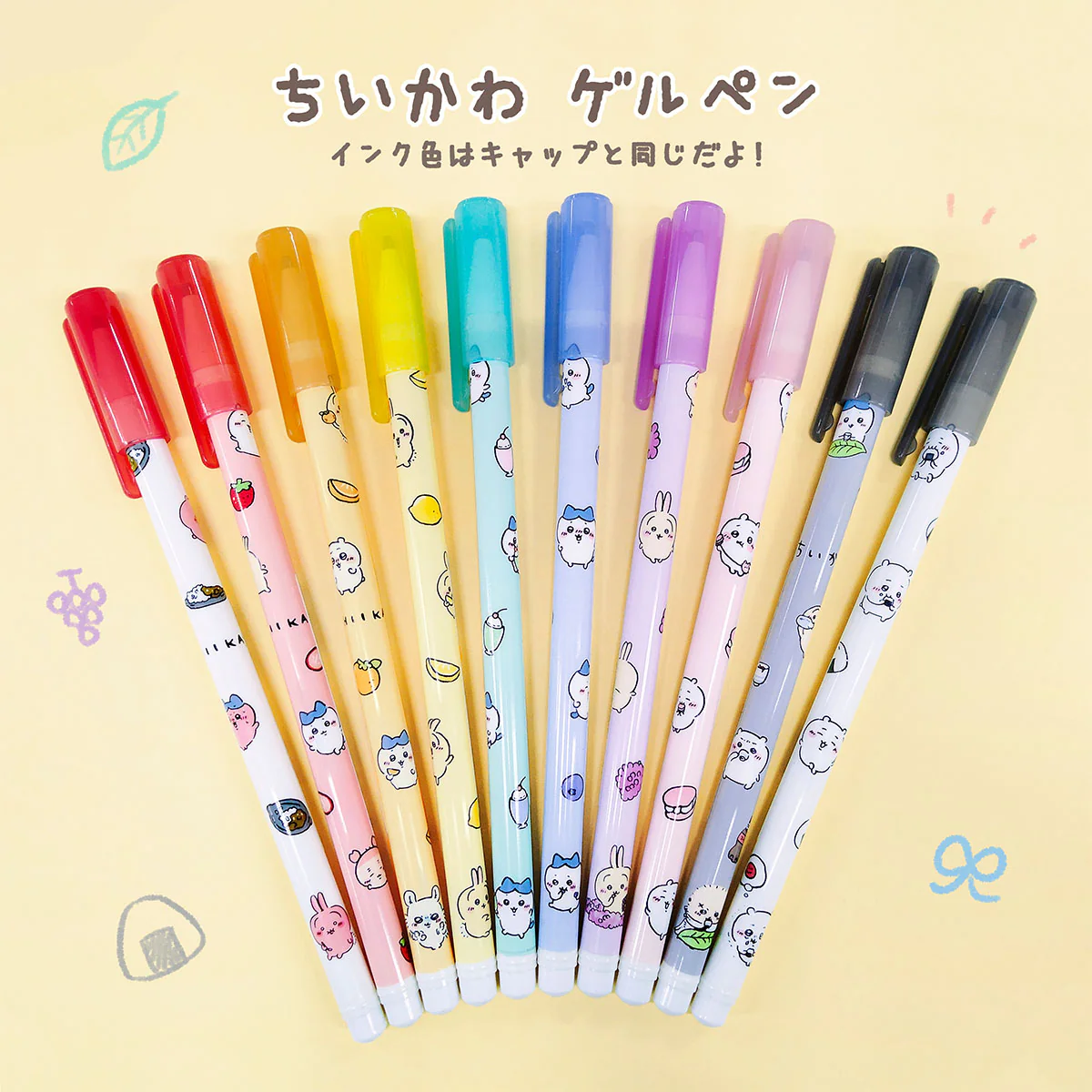 ちいかわ キャップゲルペン（ブラック／おにぎり） - Image 2
