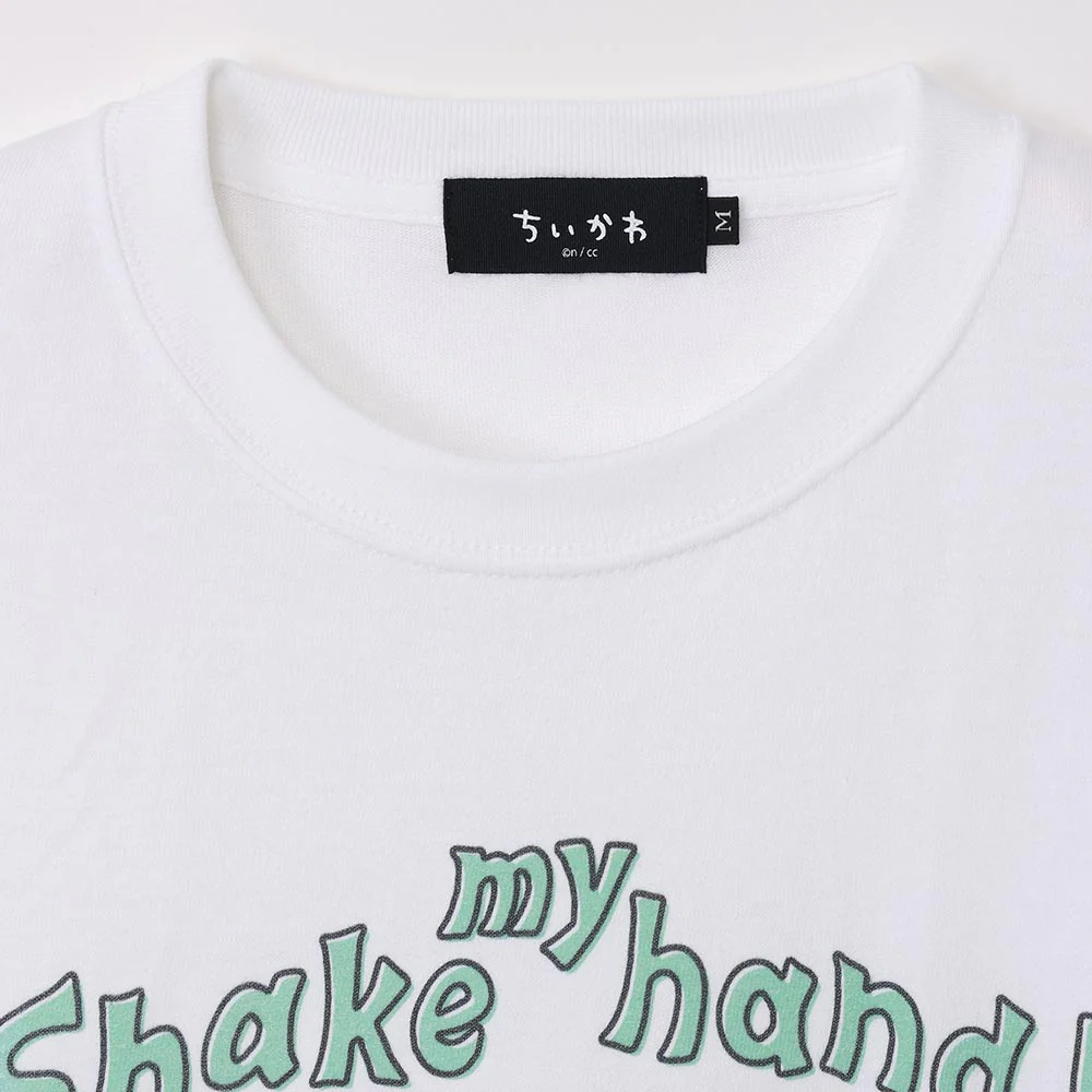 ちいかわ水族館 Tシャツ カワウソと握手 ホワイト（イカミラー付） - Image 3