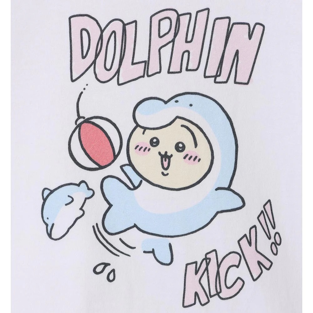 ちいかわ水族館 キッズTシャツ ドルフィンキック ホワイト（カメミラー付） - Image 2