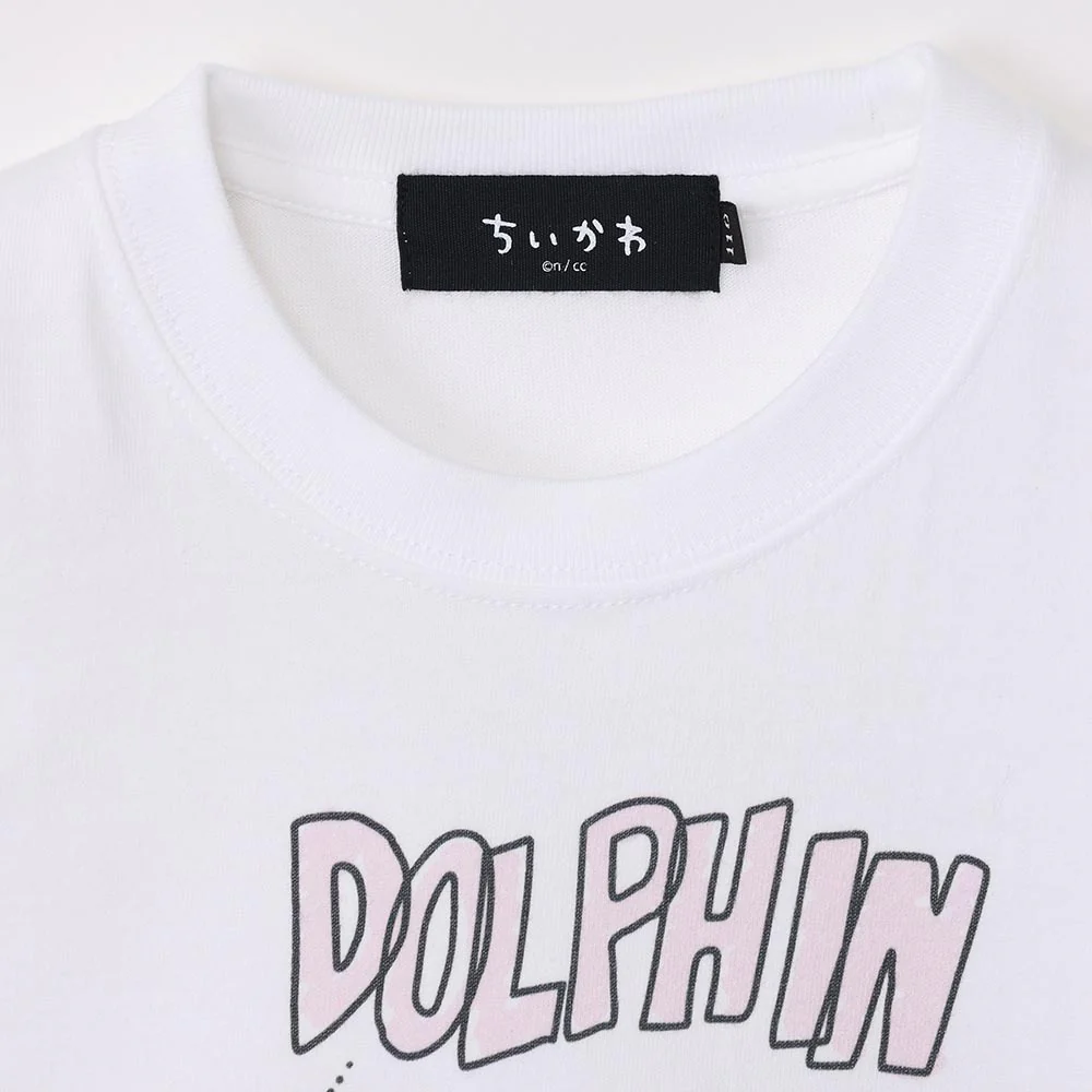 ちいかわ水族館 キッズTシャツ ドルフィンキック ホワイト（カメミラー付） - Image 3