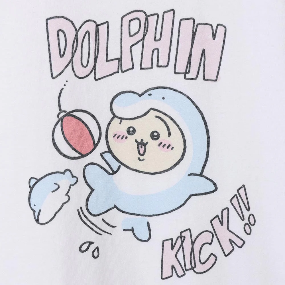 ちいかわ水族館 Tシャツ ドルフィンキック ホワイト（イカミラー付） - Image 2