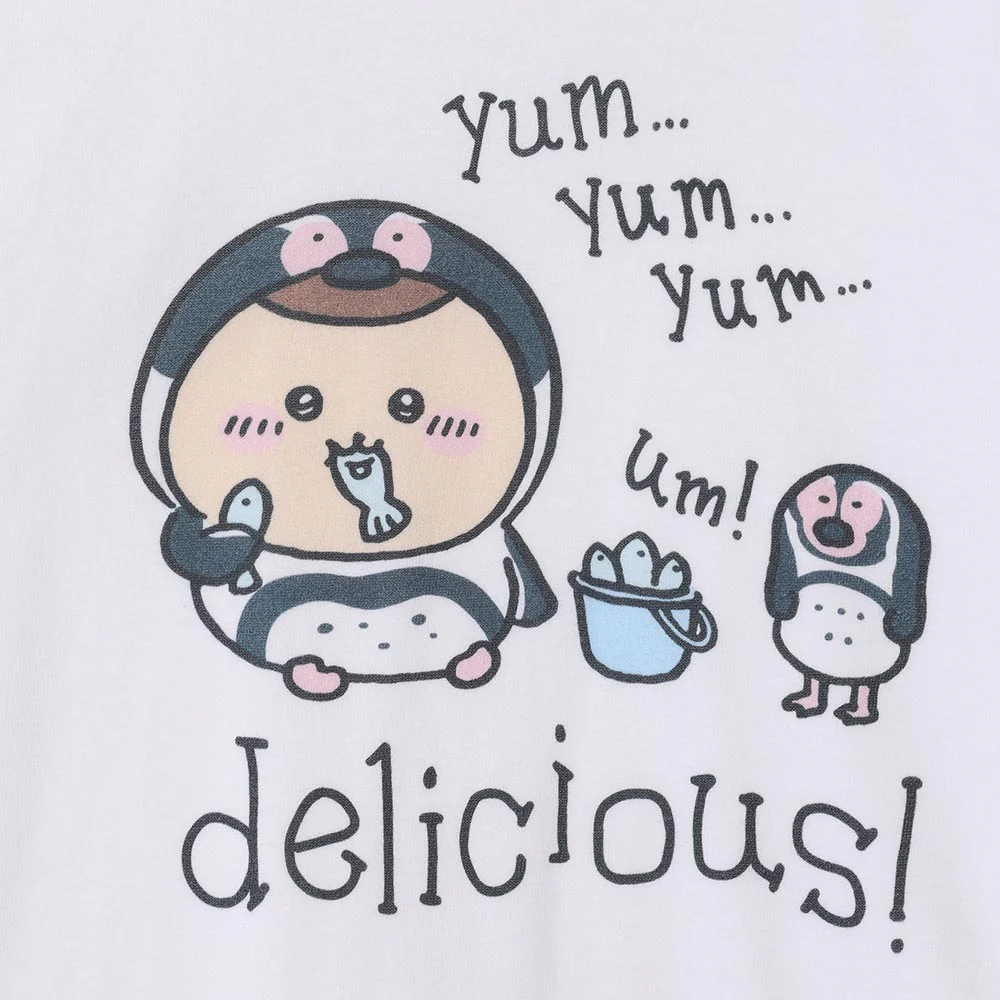 ちいかわ水族館 Tシャツ ペンギンヤムヤム ホワイト（イカミラー付） - Image 2