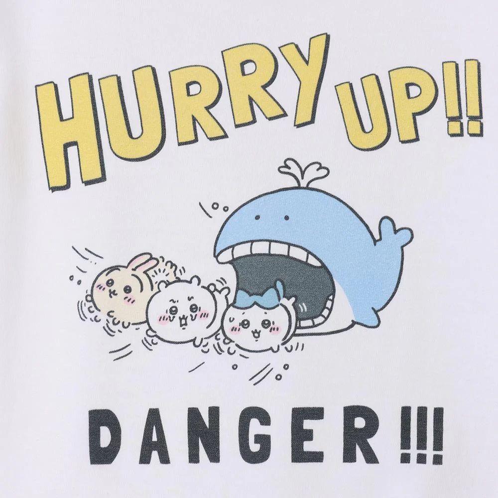 ちいかわ水族館 キッズTシャツ ハリーアップ ホワイト（カメミラー付） - Image 2