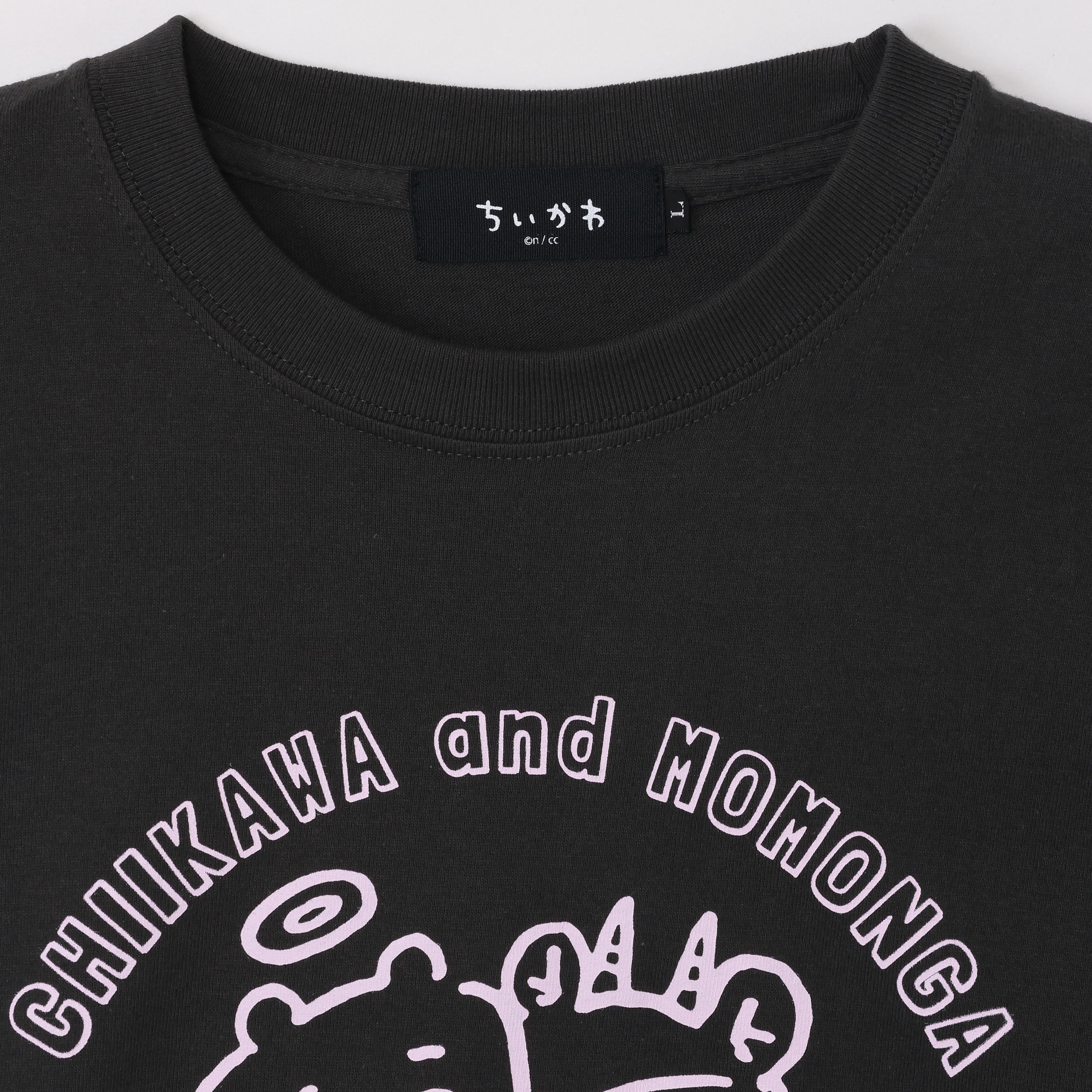 ちいかわ てんし♡あくま Tシャツ（ちいかわ＆モモンガ スミ） - Image 3