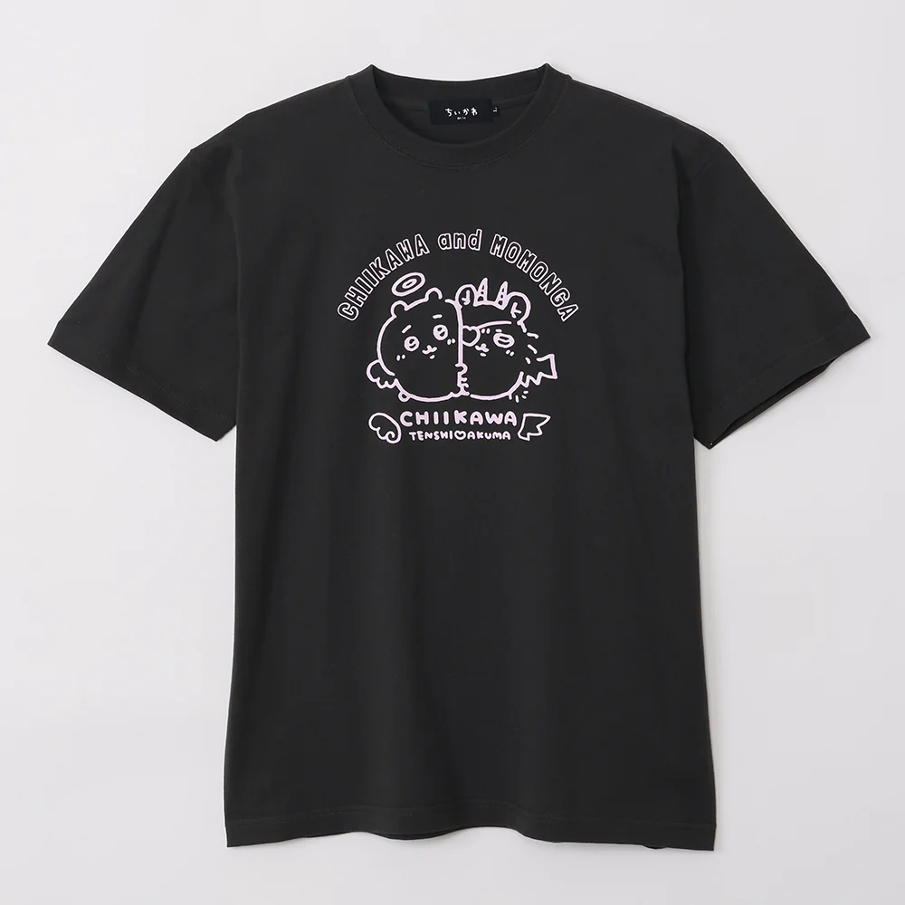 ちいかわ てんし♡あくま Tシャツ（ちいかわ＆モモンガ スミ） - Image 4