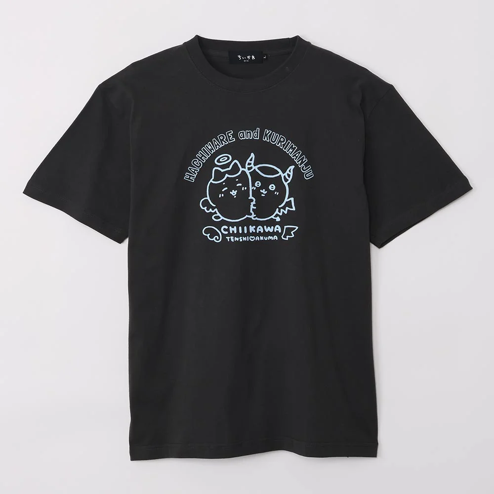 ちいかわ てんし♡あくま Tシャツ（ハチワレ＆くりまんじゅう スミ） - Image 4