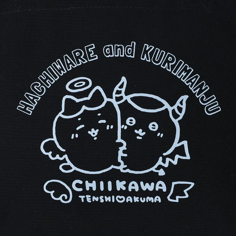 ちいかわ てんし♡あくま ランチトートバッグ（ハチワレ＆くりまんじゅう ブラック） - Image 2