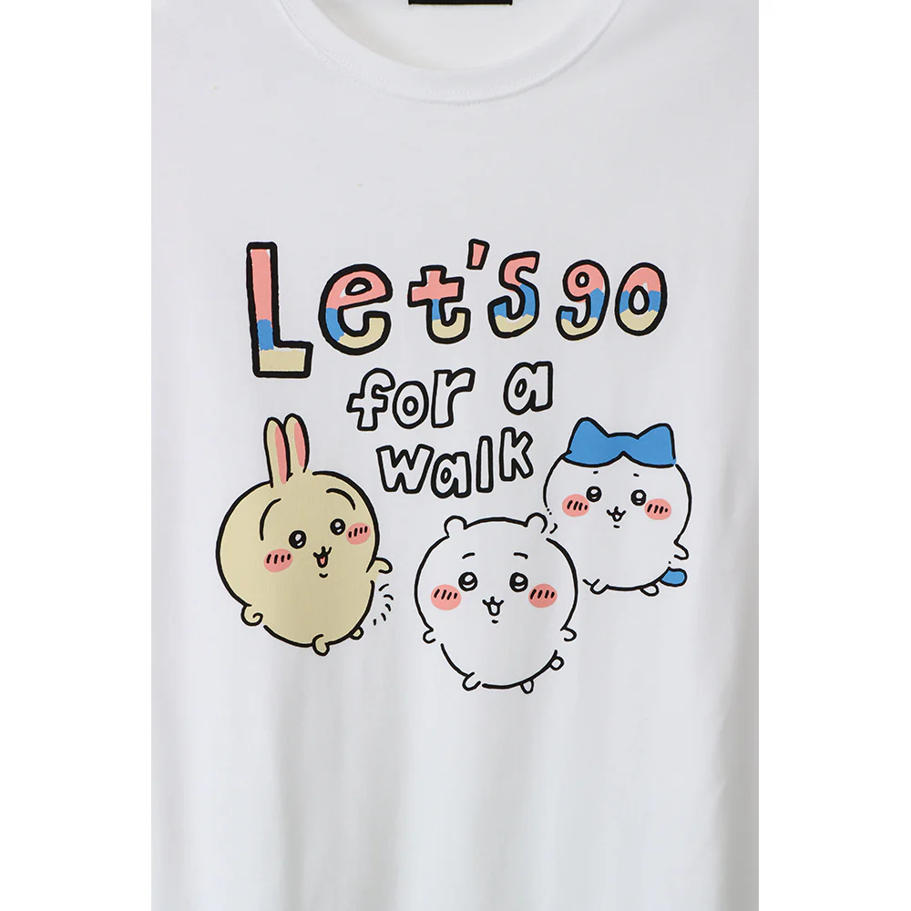 ちいかわ お出かけ楽しみ！な ビッグTシャツ お散歩 ホワイト - Image 2
