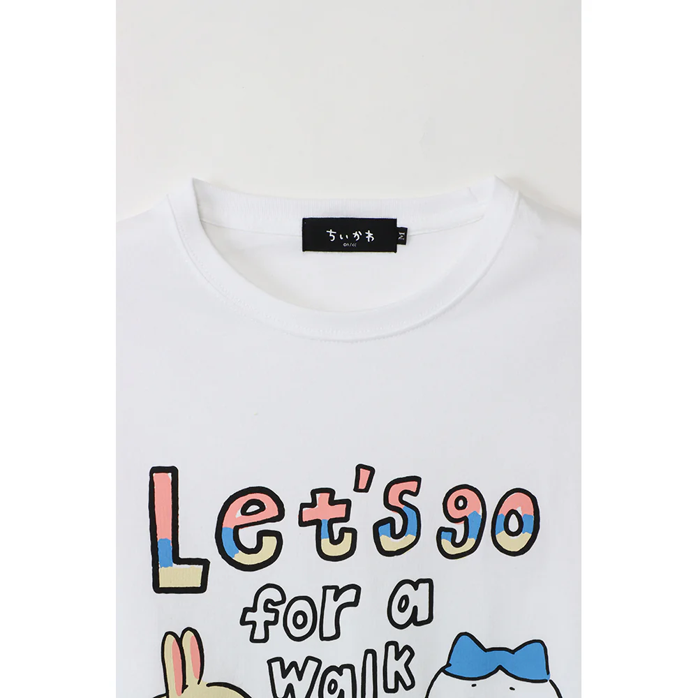 ちいかわ お出かけ楽しみ！な ビッグTシャツ お散歩 ホワイト - Image 3