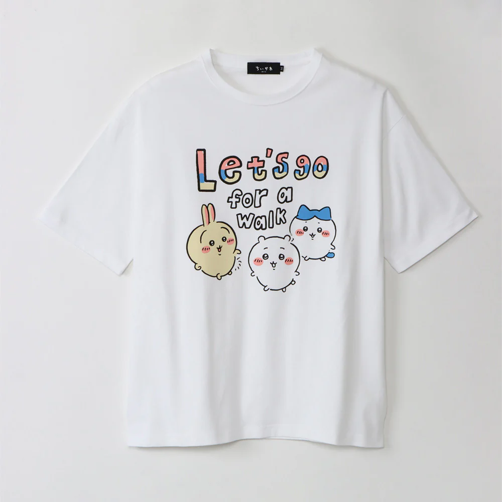 ちいかわ お出かけ楽しみ！な ビッグTシャツ お散歩 ホワイト - Image 4