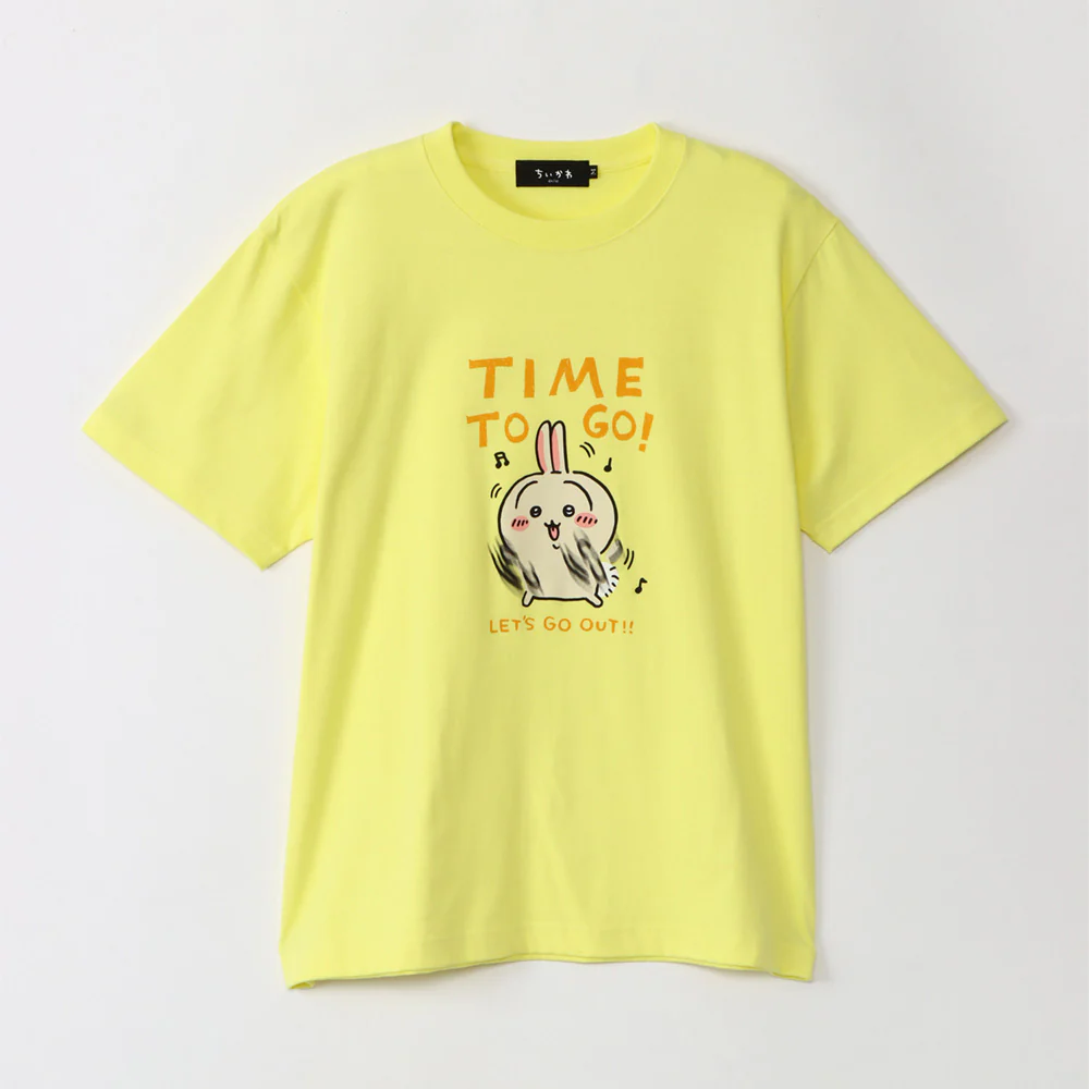 ちいかわ お出かけ楽しみ！な Tシャツ おでかけうさぎ ライトイエロー - Image 4