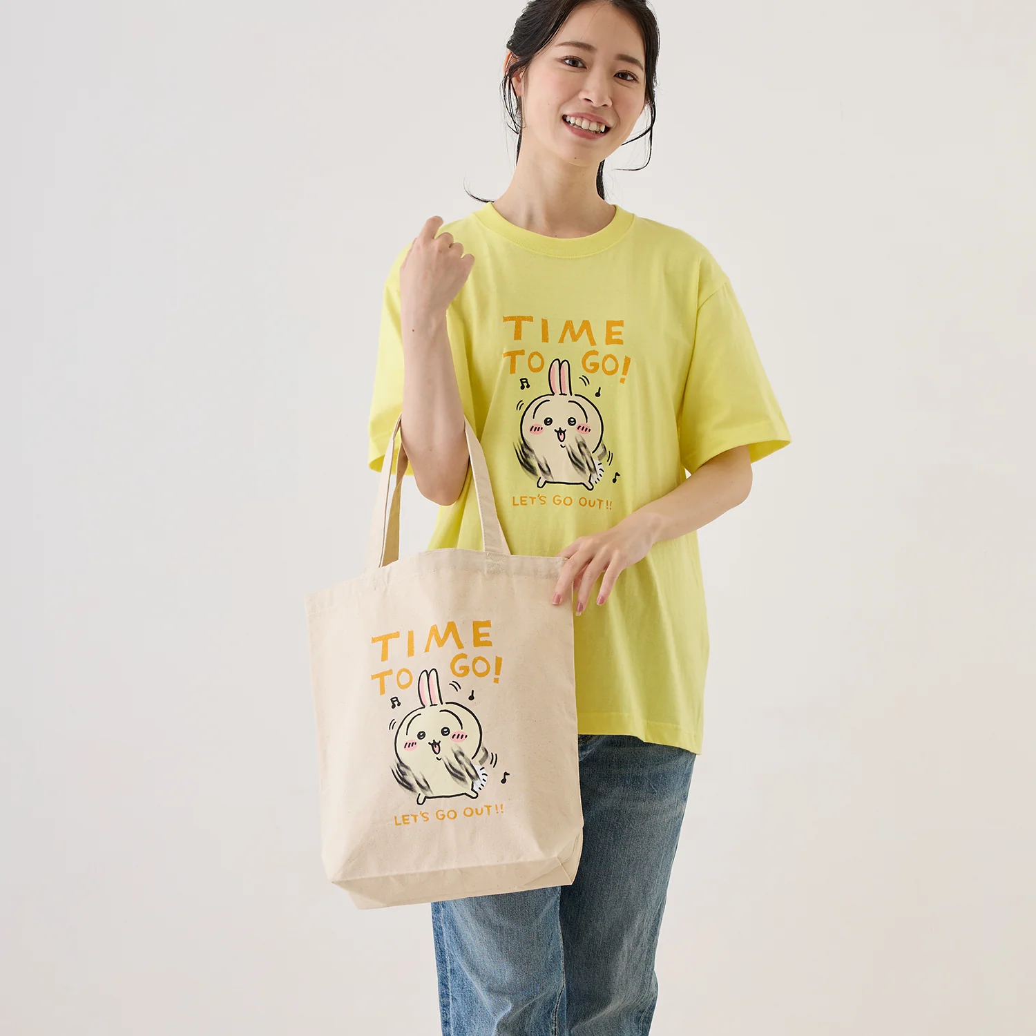 ちいかわ お出かけ楽しみ！な トートバッグ おでかけうさぎ ナチュラル - Image 6