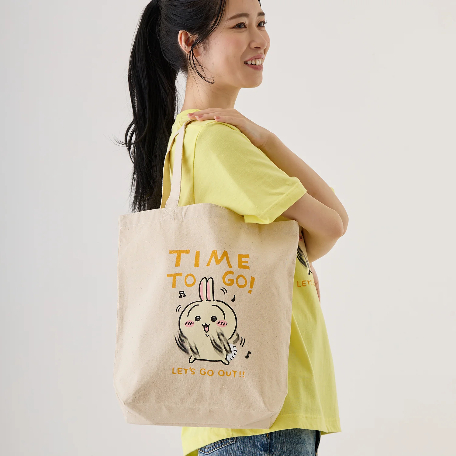 ちいかわ お出かけ楽しみ！な トートバッグ おでかけうさぎ ナチュラル - Image 7