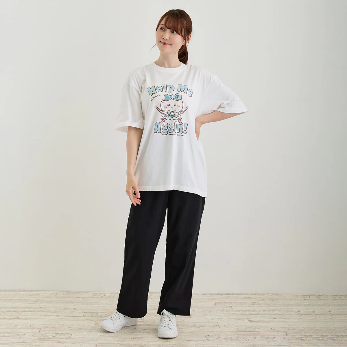 ちいかわ 超まじかるちいかわ ビッグTシャツ Help Me Again! ホワイト - Image 2