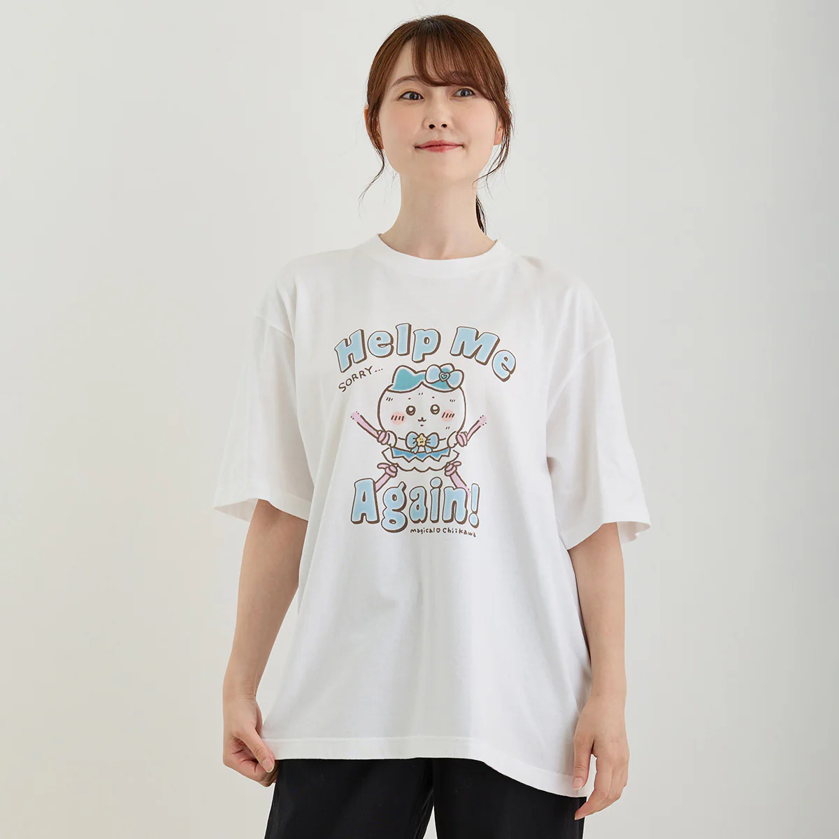 ちいかわ 超まじかるちいかわ ビッグTシャツ Help Me Again! ホワイト - Image 3