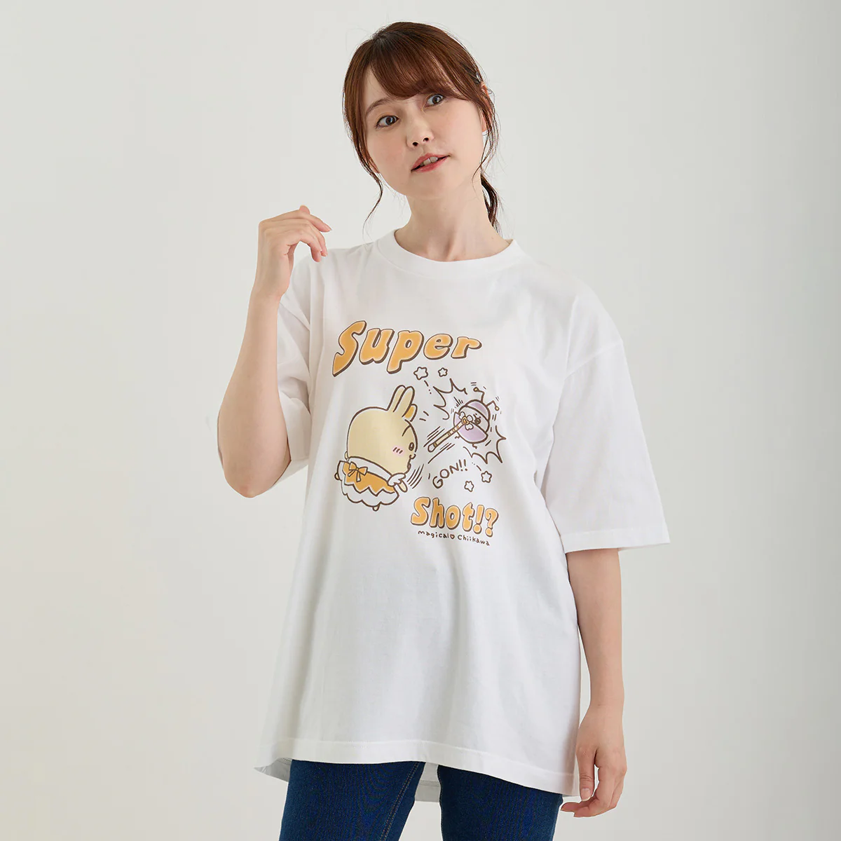 ちいかわ 超まじかるちいかわ ビッグTシャツ Super Shot！？ ホワイト - Image 3