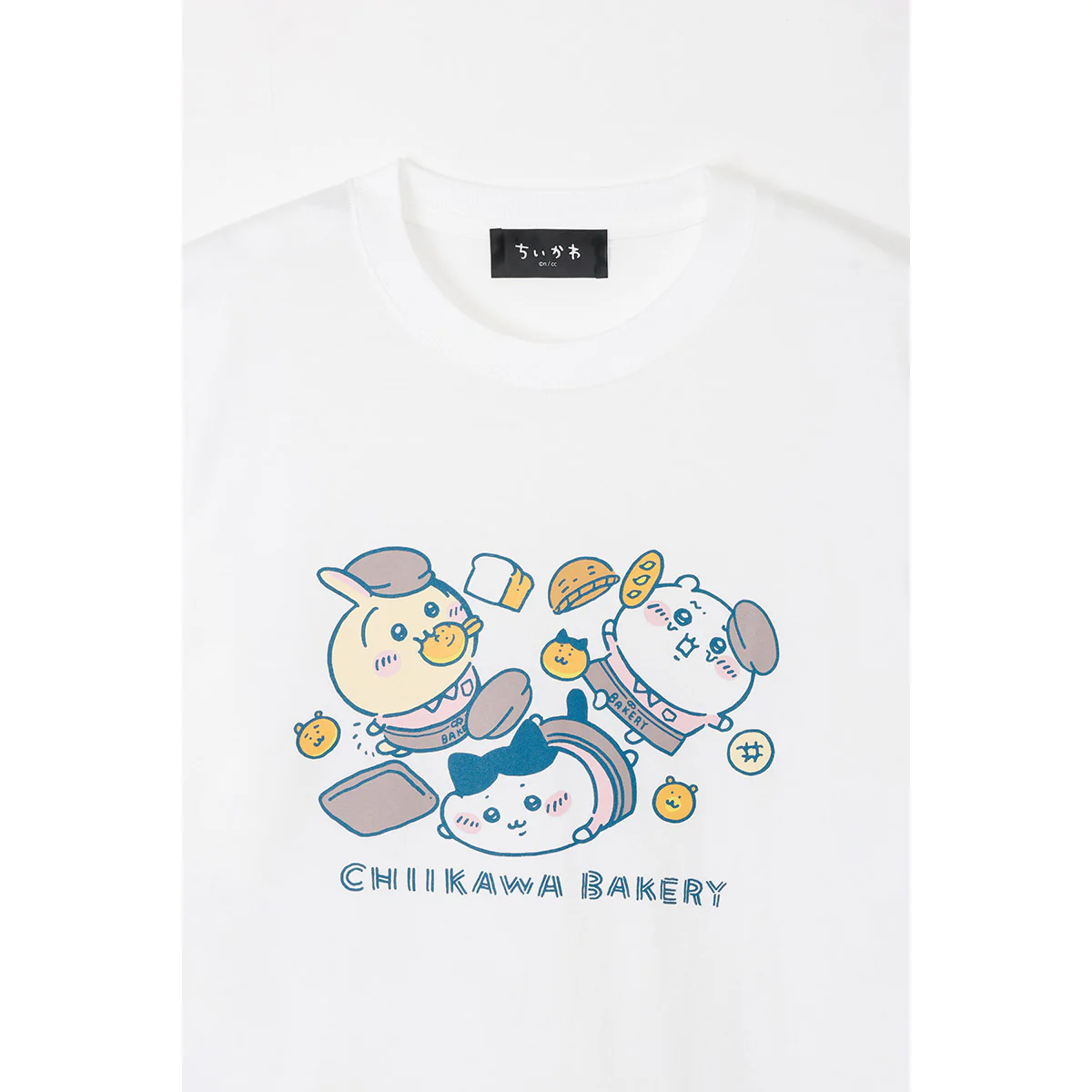 ちいかわ ちいかわベーカリー Tシャツ 転びまくるトリオ ホワイト - Image 2