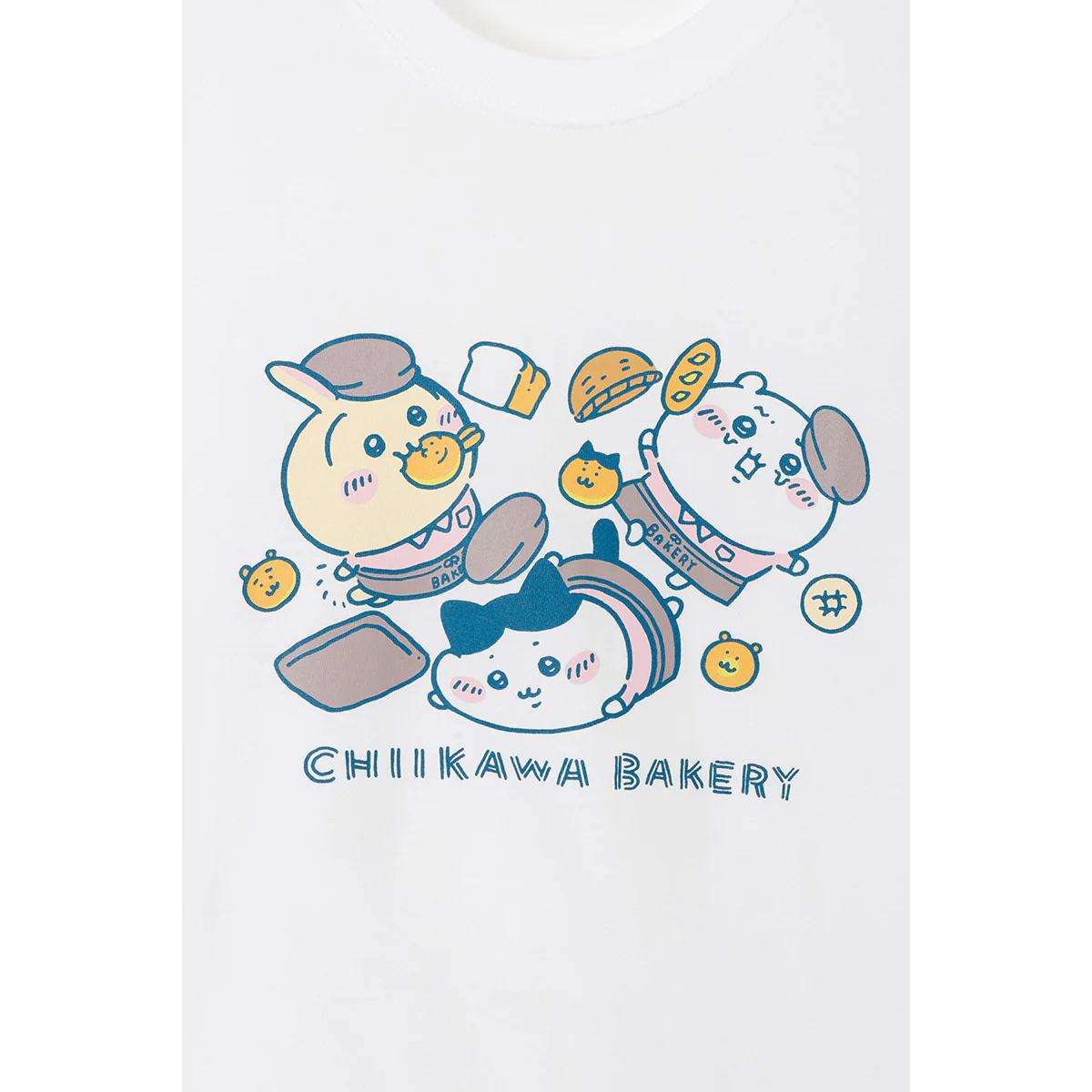 ちいかわ ちいかわベーカリー Tシャツ 転びまくるトリオ ホワイト - Image 4