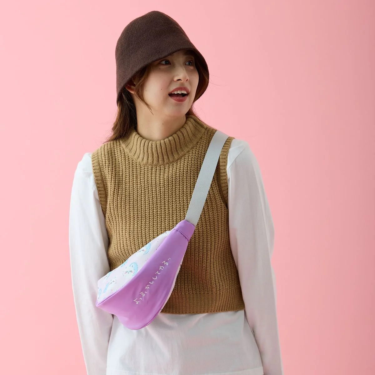 ちいかわ ショルダーバッグ モモンガ パープル - Image 6