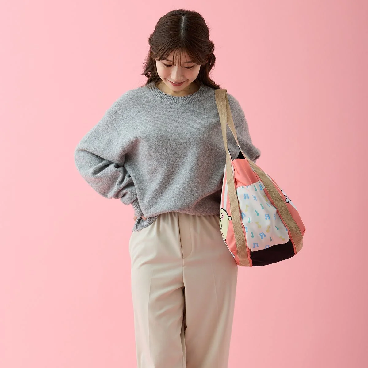 ちいかわ バルーンバッグ ストライプ ピンク - Image 4