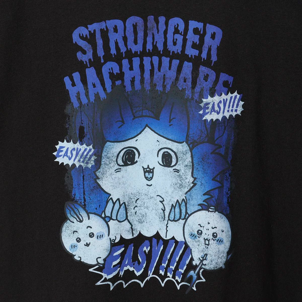 ちいかわ パラレルワールド！？ Tシャツ 強くなったハチワレ ブラック - Image 4